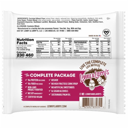 Lenny & Larry’s® The Complete Plant-Based Protein Snickerdoodle Cookie Perspective: back