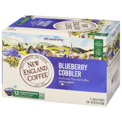 New England Coffee® Blueberry Cobbler Medium Roast Coffee Pods Perspective: back