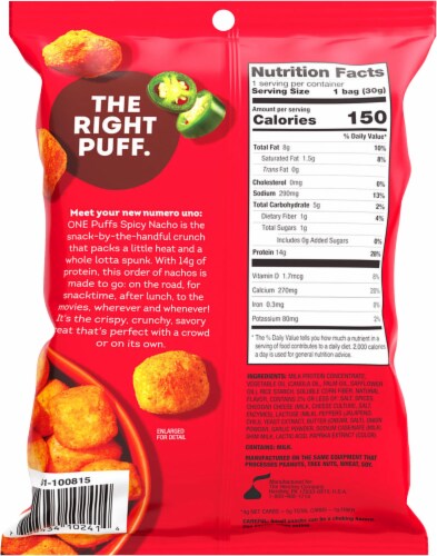 One® Bar Spicy Nacho Puffs Perspective: back