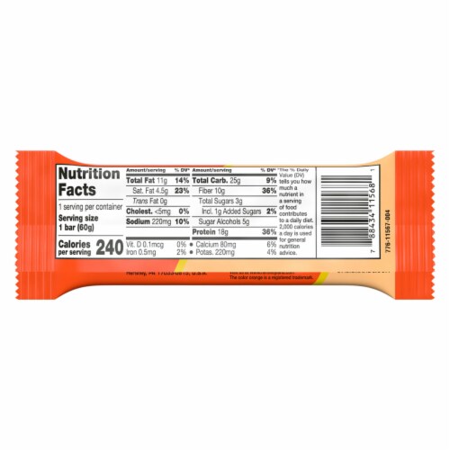 One Reese's Peanut Butter Lovers Protein Bar Perspective: back