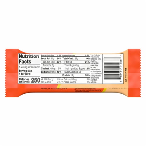 One Reese's Peanut Butter Lovers Protein Bar Perspective: back
