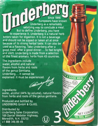 Underberg Natural Herb Bitters Perspective: back