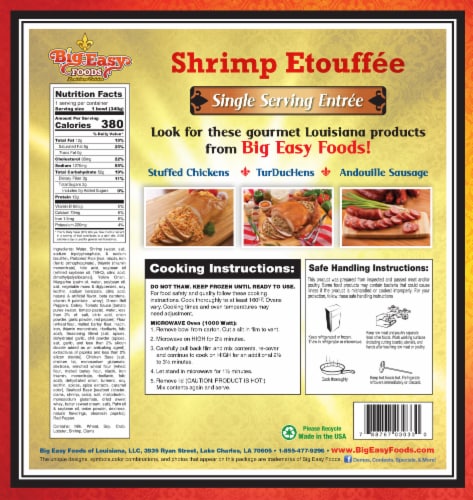 Big Easy Foods Louisiana Style Shrimp Etouffee Perspective: back