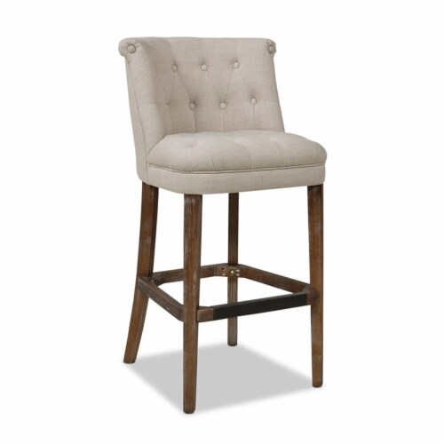 Jennifer Taylor Home Emma 30.5 Mid Back Bar Stool Greige Gray