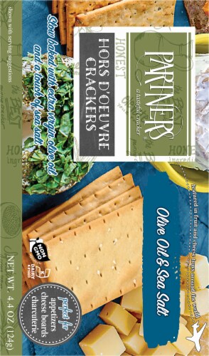 Partners Olive Oil & Sea Salt Hors D'oeuvre Crackers Perspective: back
