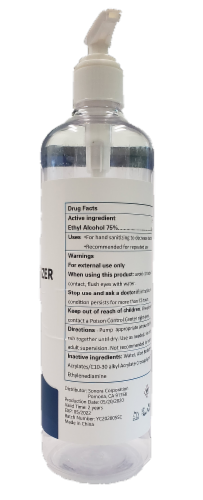 Orchard 75% Alcohol Hand Sanitizer Perspective: back
