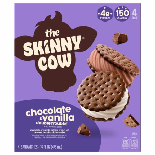 The Skinny Cow Sandwiches Chocolate & Vanilla Ice Cream 4 ea Perspective: back
