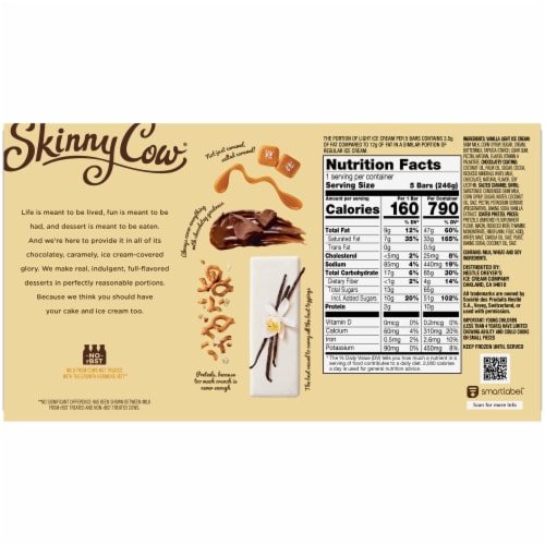 Skinny Cow Simply Amazing Salted Caramel Pretzel Low Fat Ice Cream Bars Perspective: back