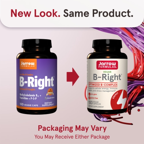 Jarrow Formulas® B-Right® Optimized B-Complex Capsules Perspective: back
