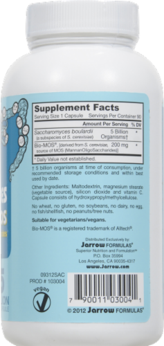 Jarrow Formulas Sacharomyces Boulardii + Mos Perspective: back