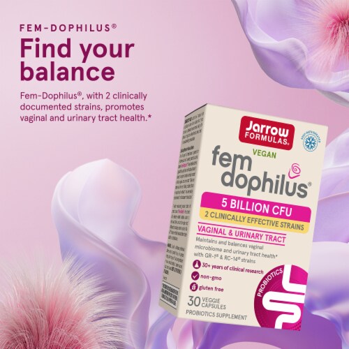 Jarrow Formulas® Vegan Fem-dophilus® Probiotics Supplement Perspective: back