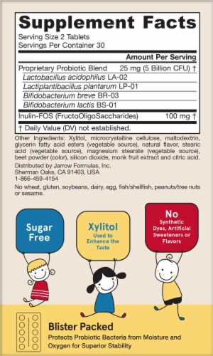 Jarrow Formulas Yum-Yum Dophilus® Natural Raspberry Perspective: back