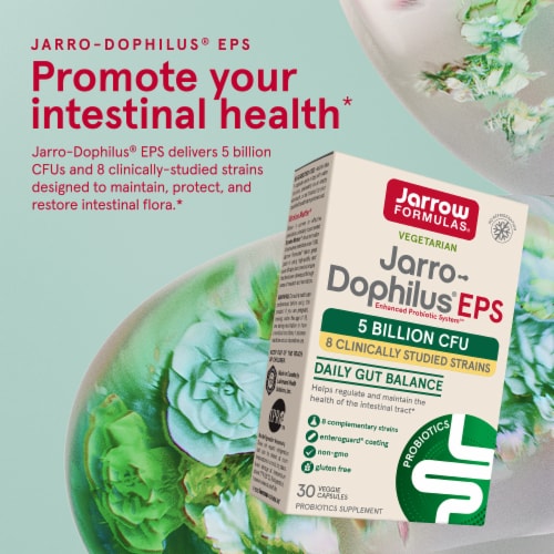Jarrow Formulas® Jarro-Dophilus® EPS Daily Gut Balance Probiotic Capsules Perspective: back