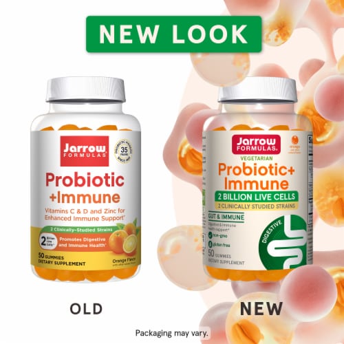 Jarrow Formulas® Probiotic+ Immune Orange Flavored Gummies Perspective: back