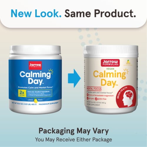 Jarrow Formulas® Calming Day™ for Mental Focus Lemon Flavor Powder Perspective: back