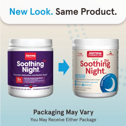 Jarrow Formulas® Soothing Night™ Sleep Blend Cherry Flavored Powder Perspective: back