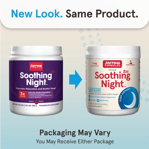 Jarrow Formulas® Soothing Night™ Sleep Blend Cherry Flavored Powder Perspective: back