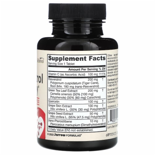 Jarrow Formulas Vegan Resveratrol Synergy - 60 Tablets Perspective: back