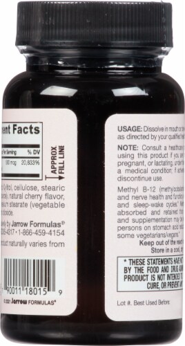 Jarrow Formulas® Methyl B-12 Cherry Dietary Supplement Lozenges 500mcg Perspective: back