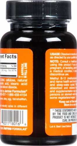 Jarrow Formulas® Methyl B-12 Tropical Flavor Lozenges 2500mcg Perspective: back