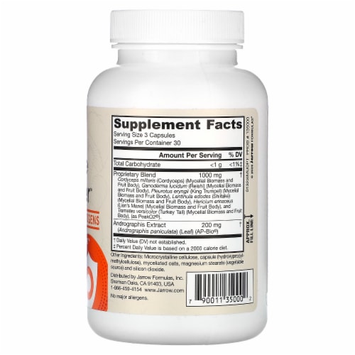 Jarrow Formulas® Immune Optimizer™ Mushrooms and Adaptogens Capsules Perspective: back