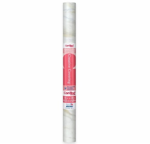 Con-Tact Brand® Self-Adhesive Shelf Liner - White Marble Perspective: back