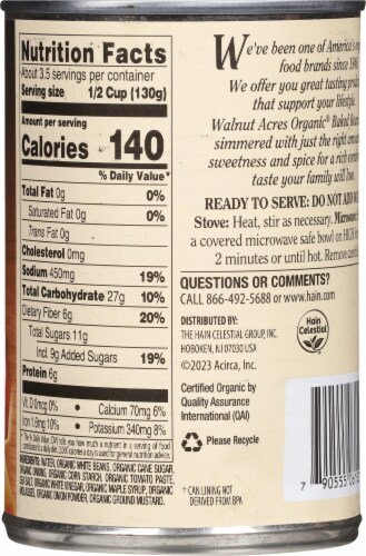 Walnut Acres Organic® Maple & Onion Baked Beans Perspective: back