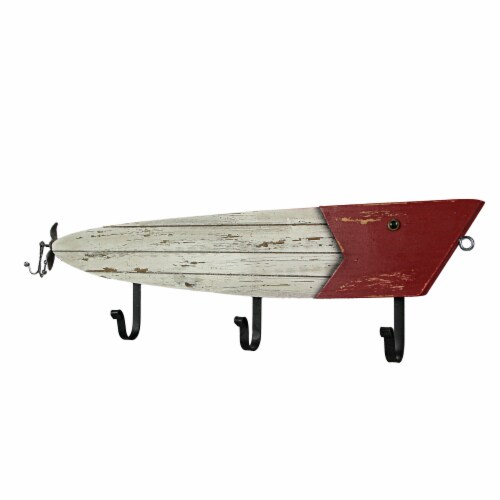 27 Inch Wood & Metal Fishing Lure Decorative Coat Hook Towel Hanger Wall  Rack Organizer, 26.5 Inch - Fry's Food Stores