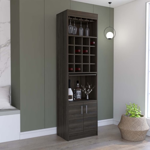 Espresso wine cabinet best sale