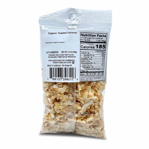 It's Delish® Organic Toasted Cocnut Chips Perspective: back