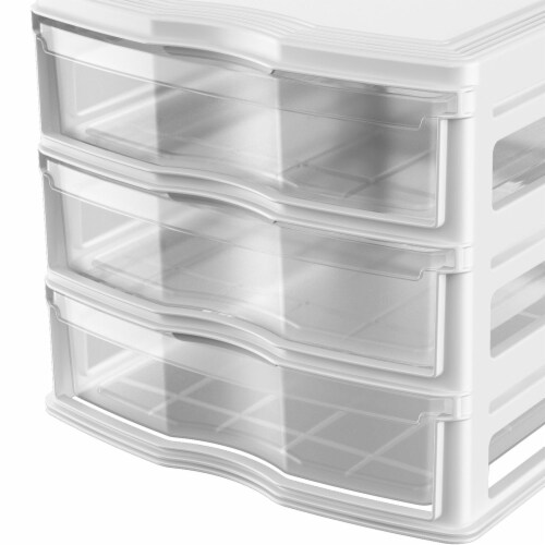 Sterilite ClearView Plastic Small 3 Drawer Desktop Storage Unit, White, 12  Pack, 1 Piece - Kroger