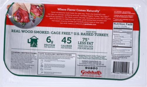 Godshalls Uncured Organic Turkey Bacon Perspective: back