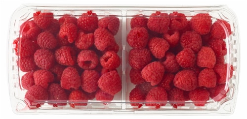 Fresh Red Raspberries Perspective: back