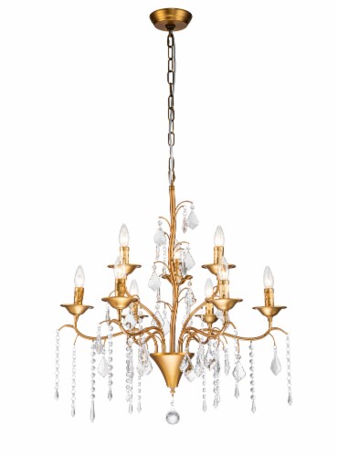 Beaufort 9-Light Gold Crystal Chandelier Perspective: back