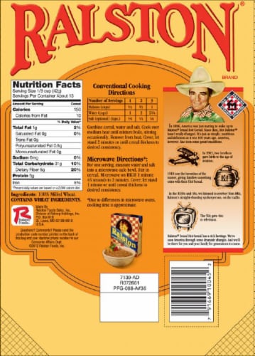 Ralston® 100% Whole Wheat Hot Cereal Perspective: back