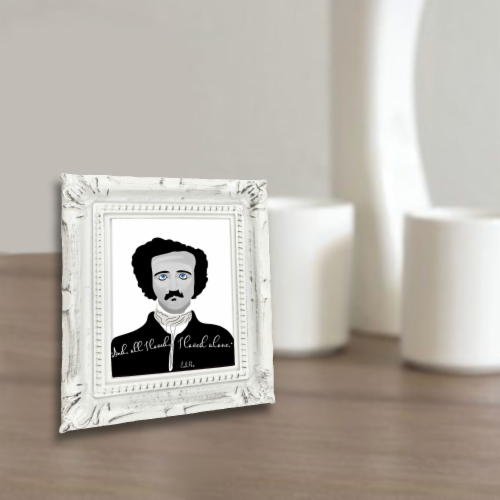 Framed Mini Print - Edgar Allan Poe - And, All I Loved, I Loved Alone Quote - 4x3.5 in Frame Perspective: back
