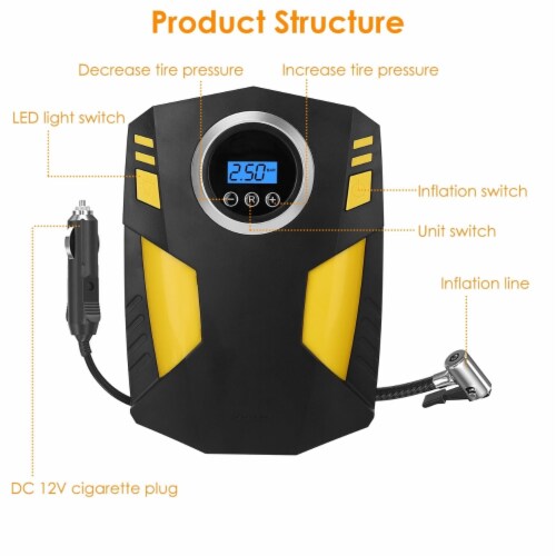 Portable Car Tire Inflator Dc 12V Digital Car Air Pump Compressor Electric Air Pump With Led 1 unit Fry s Food Stores