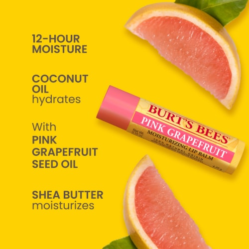 Burt's Bees Pink Grapefruit Moisturizing Lip Balm Perspective: back