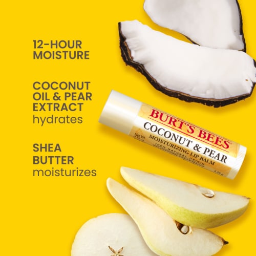 Burt's Bees Coconut and Pear Moisturizing Lip Balm Perspective: back