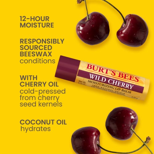 Burt's Bees Wild Cherry Moisturizing Lip Balm Perspective: back