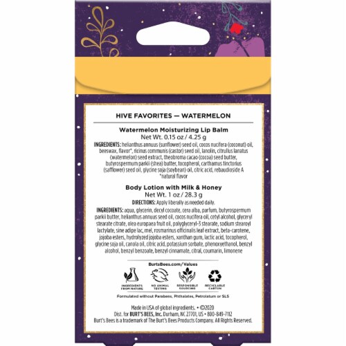 Burt's Bees Hive Favorites Watermelon Beeswax Holiday Gift Set Perspective: back