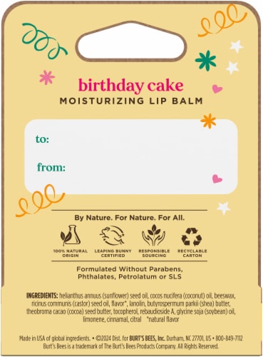 Burt's Bees® Birthday Cake Lip Balm Perspective: back