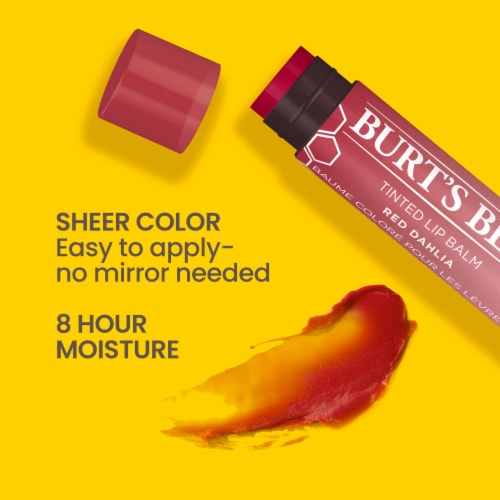 Burt's Bees Red Dahlia Tinted Lip Balm Perspective: back