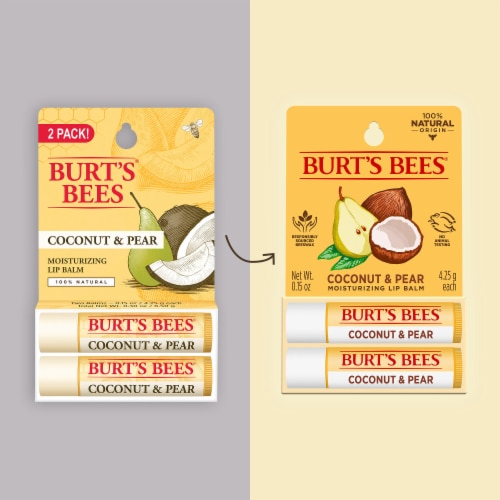 Burt's Bees Coconut and Pear Moisturizing Lip Balm Perspective: back