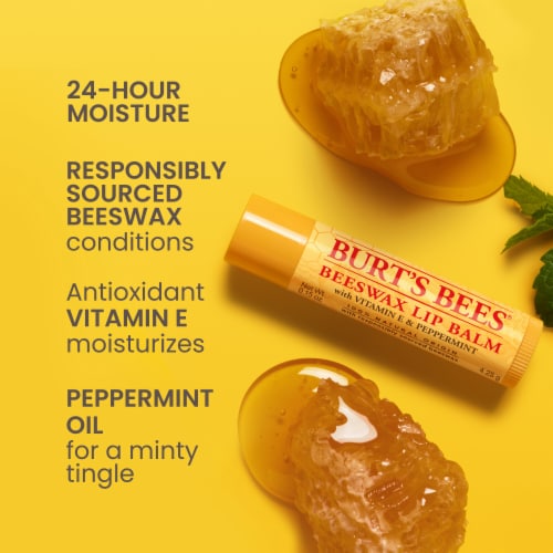 Burt's Bees Natural Origin Moisturizing Original Beeswax Lip Balm, 4 ct -  Kroger