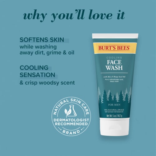 Burt's Bees Cooling Aloe and Hemp Seed Oil Face Wash For Men Perspective: back