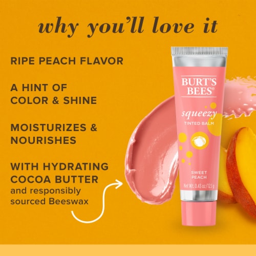 Burt's Bees Sweet Peach Squeezy Tinted Lip Balm Perspective: back