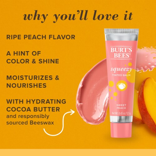 Burt's Bees Sweet Peach Squeezy Tinted Lip Balm Perspective: back