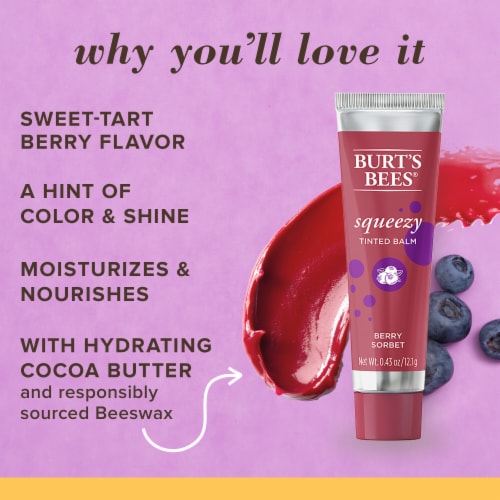 Burt's Bees Squeezy Berry Sorbet Tinted Lip Balm Perspective: back