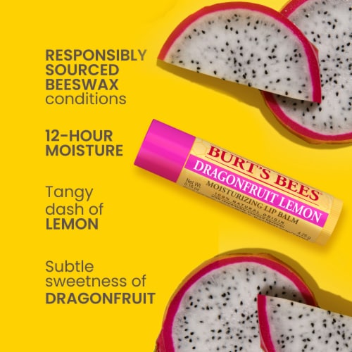 Burt's Bees Moisturizing Dragonfruit Lemon Lip Balm Perspective: back